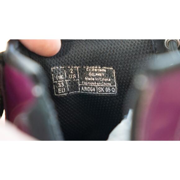 Doc Martens Delaney Purple Combat Boots Girl Sz 2 Air Wair Lace Up Zippered Side - Picture 11 of 11